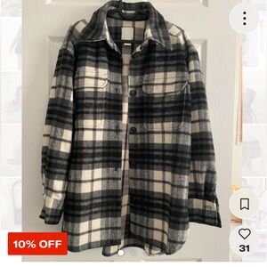 H&M Black and White Plaid Jacket